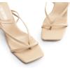 DREAM PAIRS Women’s kitten Low Strappy Lace Up Heels Open Square Toe Thong Ankle Strap Heels Sexy Fashion Comfort Dress Shoes Party Sylvestra Pumps Heeled Sandals(Nude-pu)