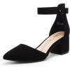 DREAM PAIRS ANNEE Pointed Toe Low Chunky Heels Pump Shoes
