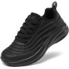DREAM PAIRS Girls Boys Shoes Kids Tennis Sparkle Glitter Lace up Athletic Running Sneakers(All Black)