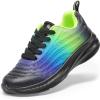 DREAM PAIRS Girls Boys Shoes Kids Tennis Sparkle Glitter Lace up Athletic Running Sneakers(Black/Navy/Neon Green)