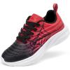 DREAM PAIRS Girls Boys Shoes Kids Tennis Sparkle Glitter Lace up Athletic Running Sneakers(Black/Red)
