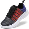 DREAM PAIRS Girls Boys Shoes Kids Tennis Sparkle Glitter Lace up Athletic Running Sneakers(Black/Royal Blue/Red)