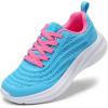 DREAM PAIRS Girls Boys Shoes Kids Tennis Sparkle Glitter Lace up Athletic Running Sneakers(Blue/Hot Pink)