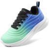 DREAM PAIRS Girls Boys Shoes Kids Tennis Sparkle Glitter Lace up Athletic Running Sneakers(Light Green/Blue)