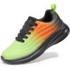 DREAM PAIRS Girls Boys Shoes Kids Tennis Sparkle Glitter Lace up Athletic Running Sneakers(Neon Green/Orange/Black)