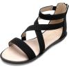 DREAM PAIRS Girls Gladiator Sandals with Zipper Strappy Sandals Toddler/Little Kid/Big Kid(Black)
