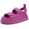DREAM PAIRS Platform Wedges Sandals for Women Chunky Open Toe Dress Walking Comfortable Flat Sandals for Summer(Hot Pink)