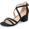 DREAM PAIRS Women’s Ankle Strap Low Chunky Heels Open Toe Blocked Strappy Sandals Dress Shoes for Wedding Bridal Party(Black)