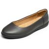 DREAM PAIRS Women’s Comfortable Ballet Dressy Work Flats, Round Toe Slip on Office Shoes(Dark Grey-pu)