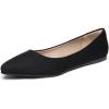 DREAM PAIRS Women’s Dress Pointed Toe Flats Ballet Comfort Soft Slip On Casual Flat Shoes for Work Office Business(Black/Suede)