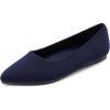 DREAM PAIRS Women’s Dress Pointed Toe Flats Ballet Comfort Soft Slip On Casual Flat Shoes for Work Office Business(Navy-knit)