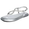 DREAM PAIRS Women’s Flat Sandals Fashion Rhinestone Flat Sandals with Ankle Strap for Summers Dress Casual(Silver)