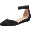 DREAM PAIRS Women’s Low Wedge Ankle Strap Dress Flats Shoes(Black/Nubuck)