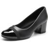 DREAM PAIRS Women’s Pumps Low Chunky Block Heel Dress Shoes Closed Round Toe Comfortable Heels
