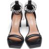DREAM PAIRS Black High Heels Chunky Block Square Toe Heels for Women Sexy Dressy Open Toe Chain Heel Sandals Size 8 SDHS2231W