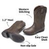 DREAM PAIRS Cowgirl Boots for Girls Boys Cowboy Boots Kids Western Embroidered Mid Calf Riding Shoes with Walking Heel Toddler/Little Kid/Big Kid(Brown)