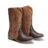 DREAM PAIRS Cowgirl Boots for Girls Boys Cowboy Boots Kids Western Embroidered Mid Calf Riding Shoes with Walking Heel Toddler/Little Kid/Big Kid(Tan/Brown)
