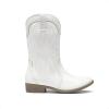 DREAM PAIRS Cowgirl Boots for Girls Boys Cowboy Boots Kids Western Embroidered Mid Calf Riding Shoes with Walking Heel Toddler/Little Kid/Big Kid(White)