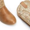 DREAM PAIRS Cowgirl Cowboy Western Boots Girls Mid Calf Riding Shoes Little Kid/Big Kid(Gold/Brown)
