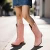 DREAM PAIRS Cowgirl Cowboy Western Boots Girls Mid Calf Riding Shoes Little Kid/Big Kid(Pink)
