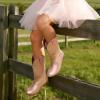 DREAM PAIRS Cowgirl Cowboy Western Boots Girls Mid Calf Riding Shoes Little Kid/Big Kid(Rose Gold)