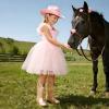 DREAM PAIRS Cowgirl Cowboy Western Boots Girls Mid Calf Riding Shoes Little Kid/Big Kid(Rose Gold)