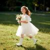 DREAM PAIRS Cowgirl Cowboy Western Boots Girls Mid Calf Riding Shoes Little Kid/Big Kid(White)