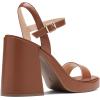 DREAM PAIRS Heels for Women Block Chunky Platform High Heels Open Toe GISELLE Fashion Wedding Party Evening Prom Dance Ankle Strap Dress Pump Sandals Shoes(Tan)