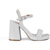 DREAM PAIRS Heels for Women Block Chunky Platform High Heels Open Toe GISELLE Fashion Wedding Party Evening Prom Dance Ankle Strap Dress Pump Sandals Shoes(Silver-glitter)