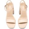 DREAM PAIRS Heels for Women Block Chunky Platform High Heels Open Toe GISELLE Fashion Wedding Party Evening Prom Dance Ankle Strap Dress Pump Sandals Shoes(Nude)