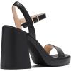 DREAM PAIRS Heels for Women Block Chunky Platform High Heels Open Toe GISELLE Fashion Wedding Party Evening Prom Dance Ankle Strap Dress Pump Sandals Shoes(Black)
