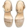 DREAM PAIRS Heels for Women Block Chunky Platform High Heels Open Toe GISELLE Fashion Wedding Party Evening Prom Dance Ankle Strap Dress Pump Sandals Shoes(Gold-glitter)