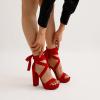 DREAM PAIRS High Heels Chunky Block Platform Heels for Women Strappy Gladiator Sexy Open Toe Heels Dressy Pumps Sandals(Red)
