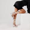 DREAM PAIRS High Heels Chunky Block Platform Heels for Women Strappy Gladiator Sexy Open Toe Heels Dressy Pumps Sandals(Silver)
