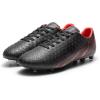 DREAM PAIRS Men’s Firm Ground Soccer Cleats Shoes(Black/Red)