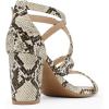 DREAM PAIRS Women’s Ankle Strap Dress Pump Low Chunky Heel Sandals(Beige/Snake/Pu)