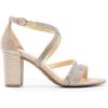 DREAM PAIRS Women’s Ankle Strap Dress Pump Low Chunky Heel Sandals(Gold-rhinestone)