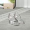 DREAM PAIRS Women’s Ankle Strap Dress Pump Low Chunky Heel Sandals(Silver/Glitter)