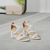 DREAM PAIRS Women’s Ankle Strap Dress Pump Low Chunky Heel Sandals(White/Pu)