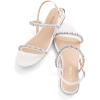 DREAM PAIRS Women’s Casual Dresssy Low Wedge Summer Shoes Cute Strappy Rhinestone Open Toe Flat Sandals