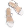 DREAM PAIRS Women’s Casual Dresssy Low Wedge Summer Shoes Cute Strappy Rhinestone Open Toe Flat Sandals