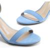 DREAM PAIRS Women’s Chunk Low Heel Pump Sandals(Baby/Blue/Suede)