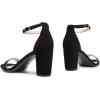 DREAM PAIRS Women’s Chunk Low Heel Pump Sandals(Black/Nubuck)