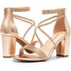 DREAM PAIRS Women’s Chunk Low Heel Pump Sandals(Champagne-pu)