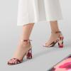 DREAM PAIRS Women’s Chunk Low Heel Pump Sandals(Floral)