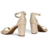 DREAM PAIRS Women’s Chunk Low Heel Pump Sandals(Gold/Glitter)
