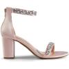 DREAM PAIRS Women’s Chunk Low Heel Pump Sandals(Nude Pink-satin)