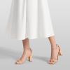 DREAM PAIRS Women’s Chunk Low Heel Pump Sandals(Nude/Nubuck)