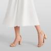 DREAM PAIRS Women’s Chunk Low Heel Pump Sandals(Nude/Suede)