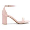 DREAM PAIRS Women’s Chunk Low Heel Pump Sandals(Pink)